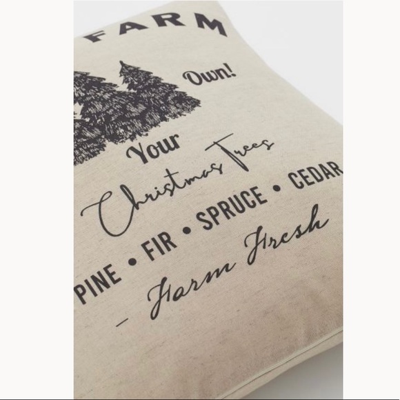 Pillow Cover Linen Blend 20x20 Light Beige H&M Home Organic Cotton - Picture 2 of 3